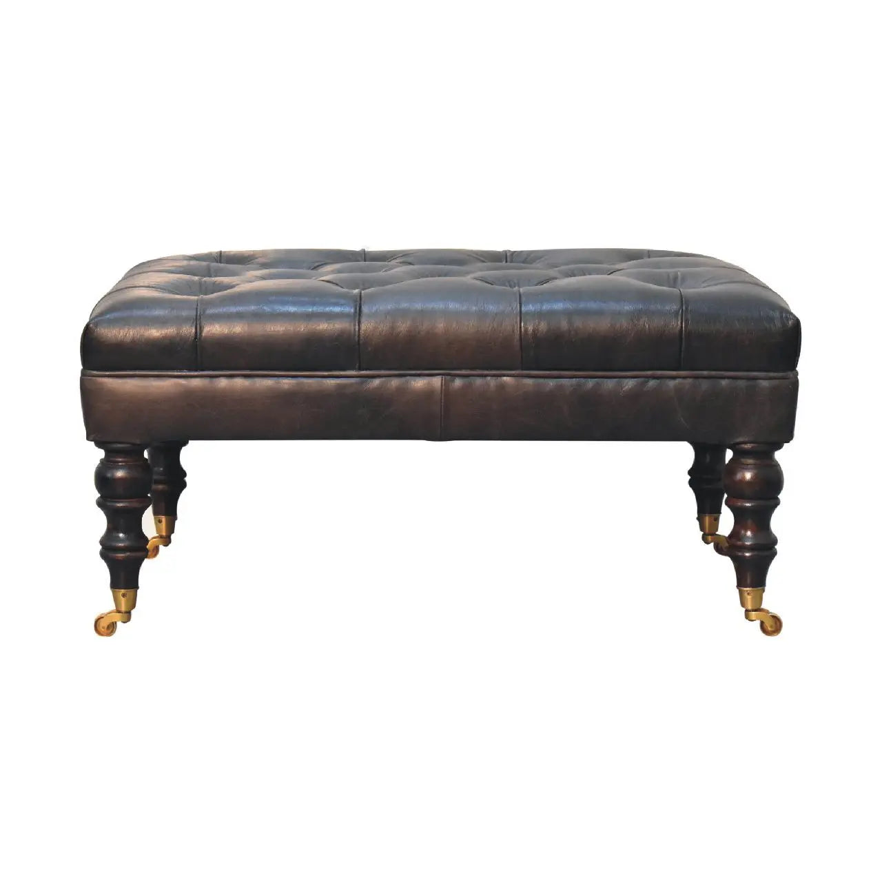 Buffalo - Leather Ottoman With Castor Legs Artisan Furniture