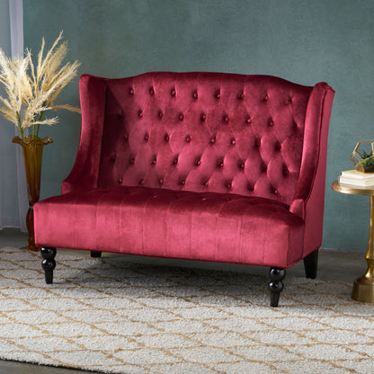 Nurturing - Upholstered Loveseat With Wing Back And Diamond Tufting Noble House