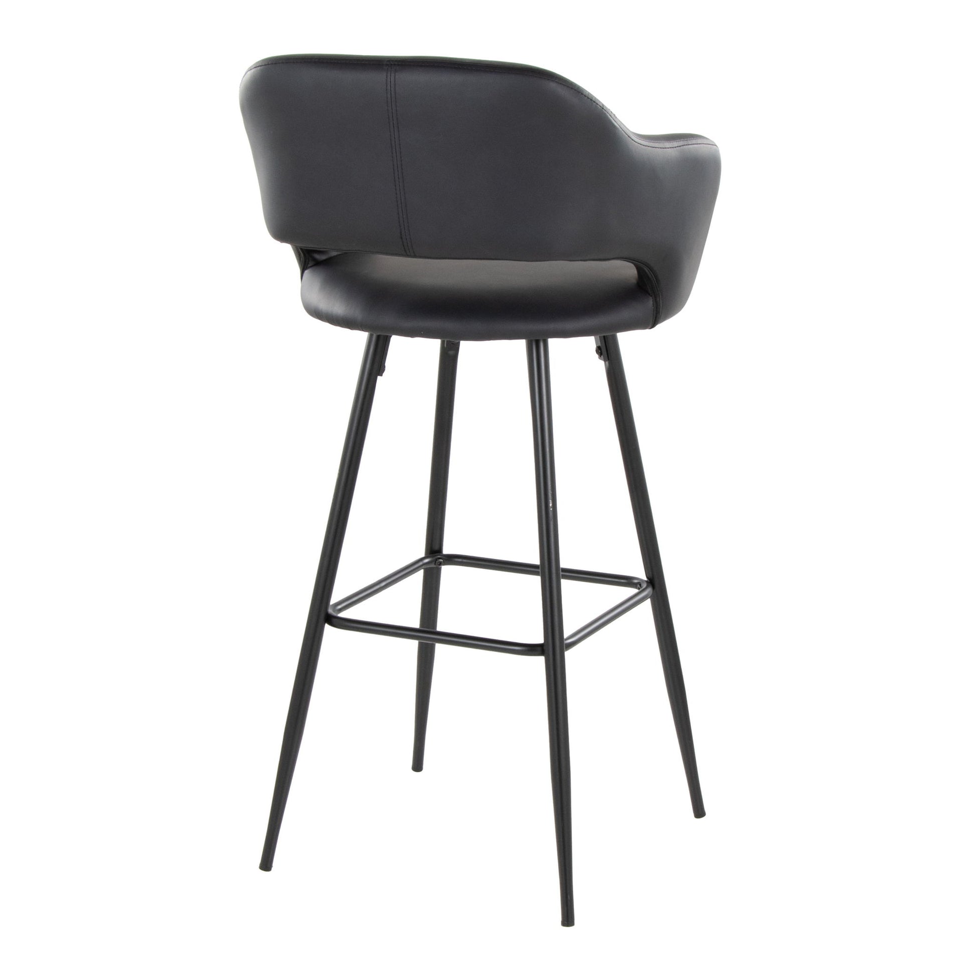 Margarite - Contemporary Fixed Height BarStool With Square Footrest (Set of 2) Lumi Source