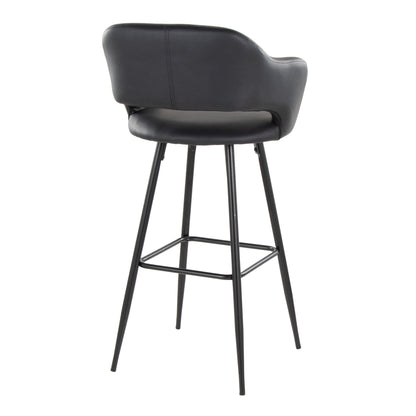 Margarite - Contemporary Fixed Height BarStool With Square Footrest (Set of 2) Lumi Source