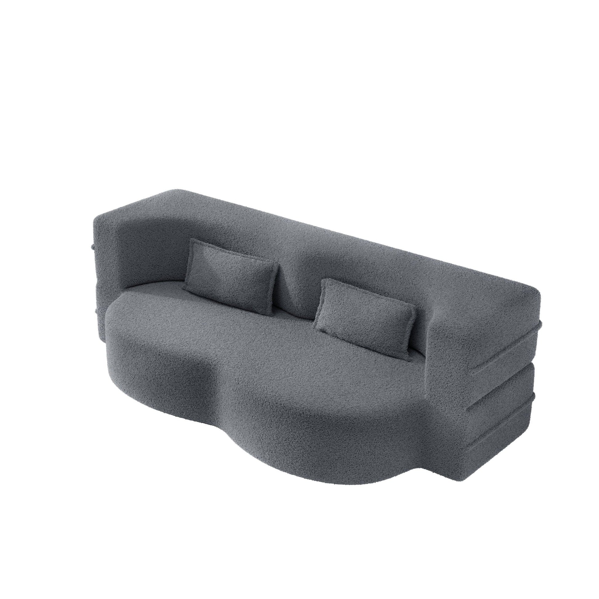 Modern Floor Sofa With 2 Pillows, Twin Size For Living Room Home Essentials