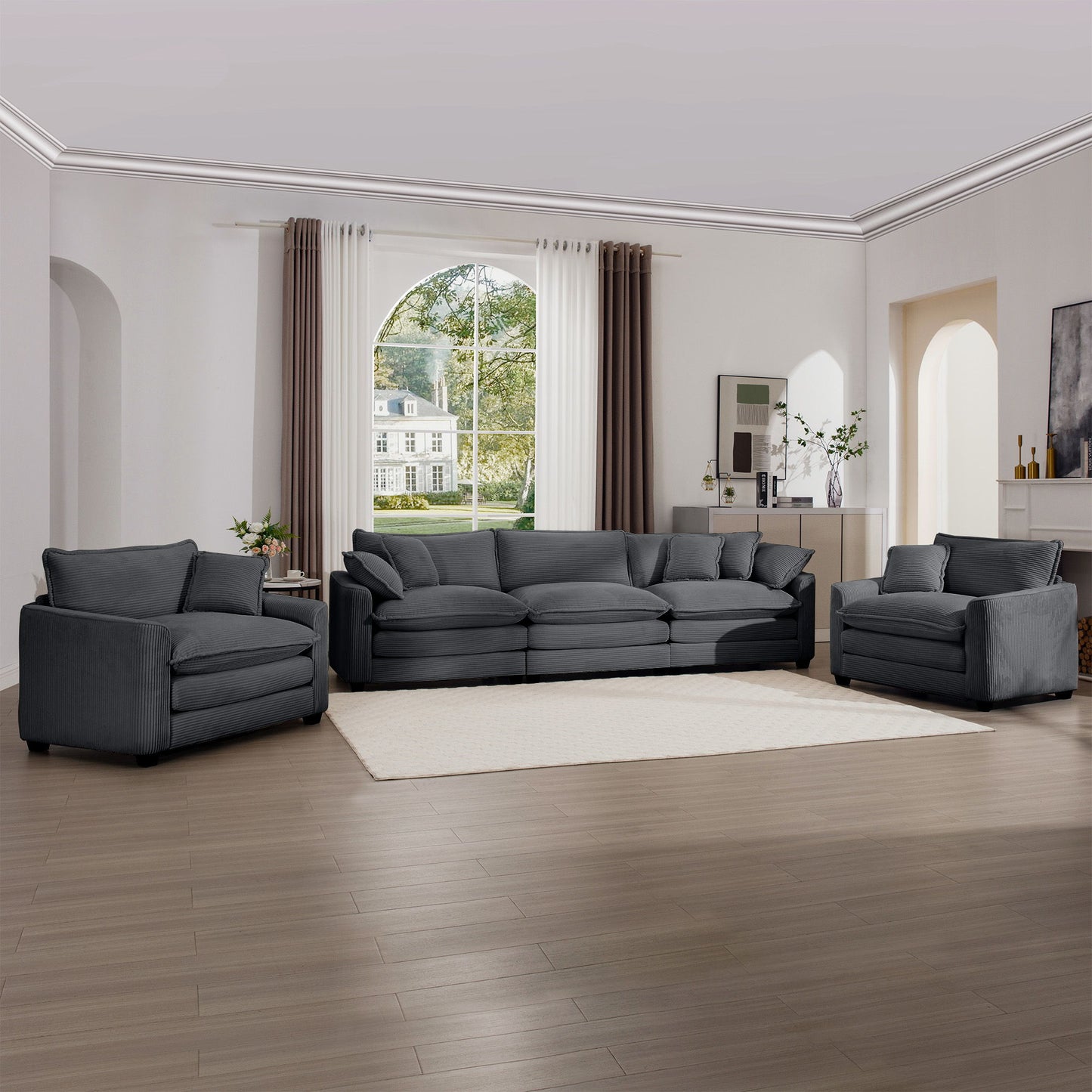 Elegant Oversized Sectional Sofa Set With Deep Seats And Flexible Layout Home Essentials