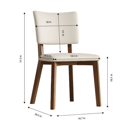 Dining Chair (Set of 2) - White / Deep Walnut Home Essentials