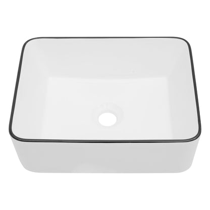 Modern European Style Ceramic Rectangular Vessel Bathroom Sink Daily Nest