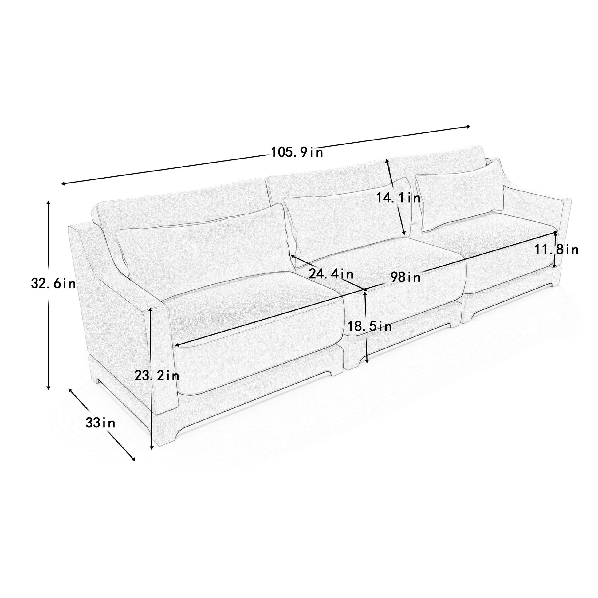 Elegant Sofa With Ergonomic Design And Lumbar Pillows Home Essentials