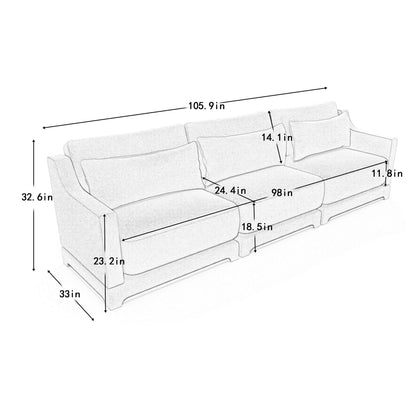Elegant Sofa With Ergonomic Design And Lumbar Pillows Home Essentials