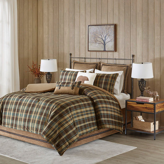 Twin Hadley Plaid Oversized Cozy Spun Comforter Set - Multi