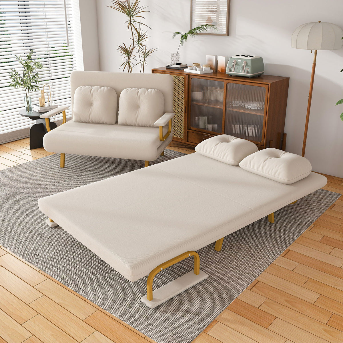 5 In 1 Convertible Sofa Bed For 2 With Adjustable Backrest Home Essentials