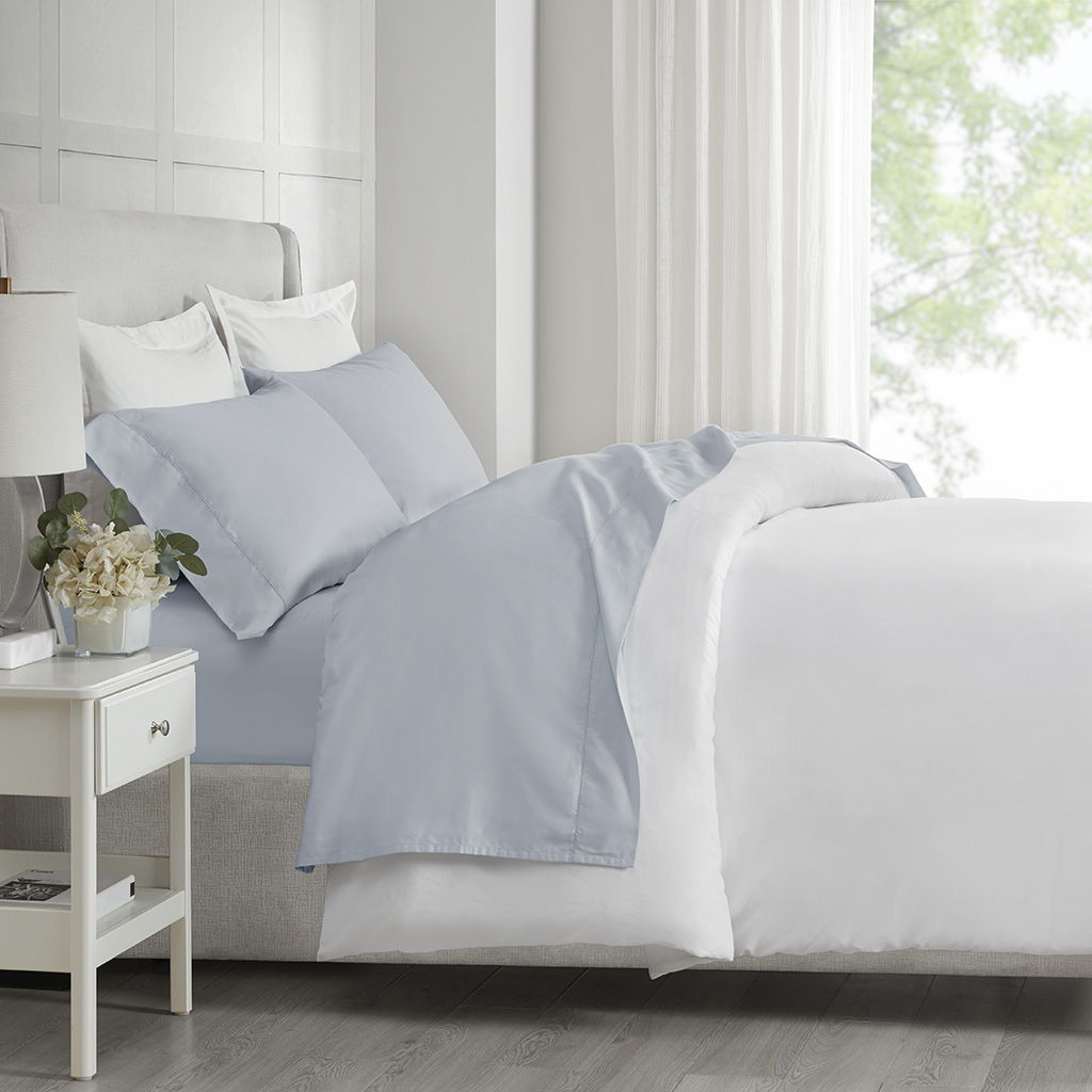 500 Thread Count Egyptian Cotton - Queen Deep Pocket Sheet Set - Grey Madison Park