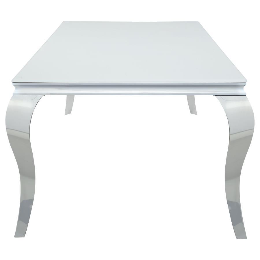 Carone - Rectangular Glass Top Dining Table CoasterEssence