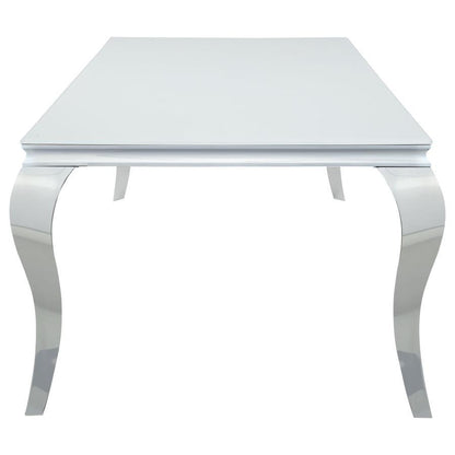 Carone - Rectangular Glass Top Dining Table CoasterEssence