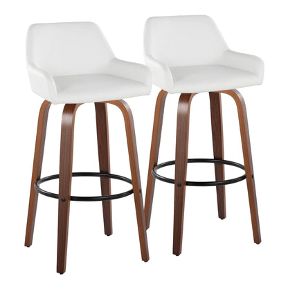 Daniella - Contemporary Fixed Height, Barstool & Swivel And Round Footrest (Set of 2) Lumi Source