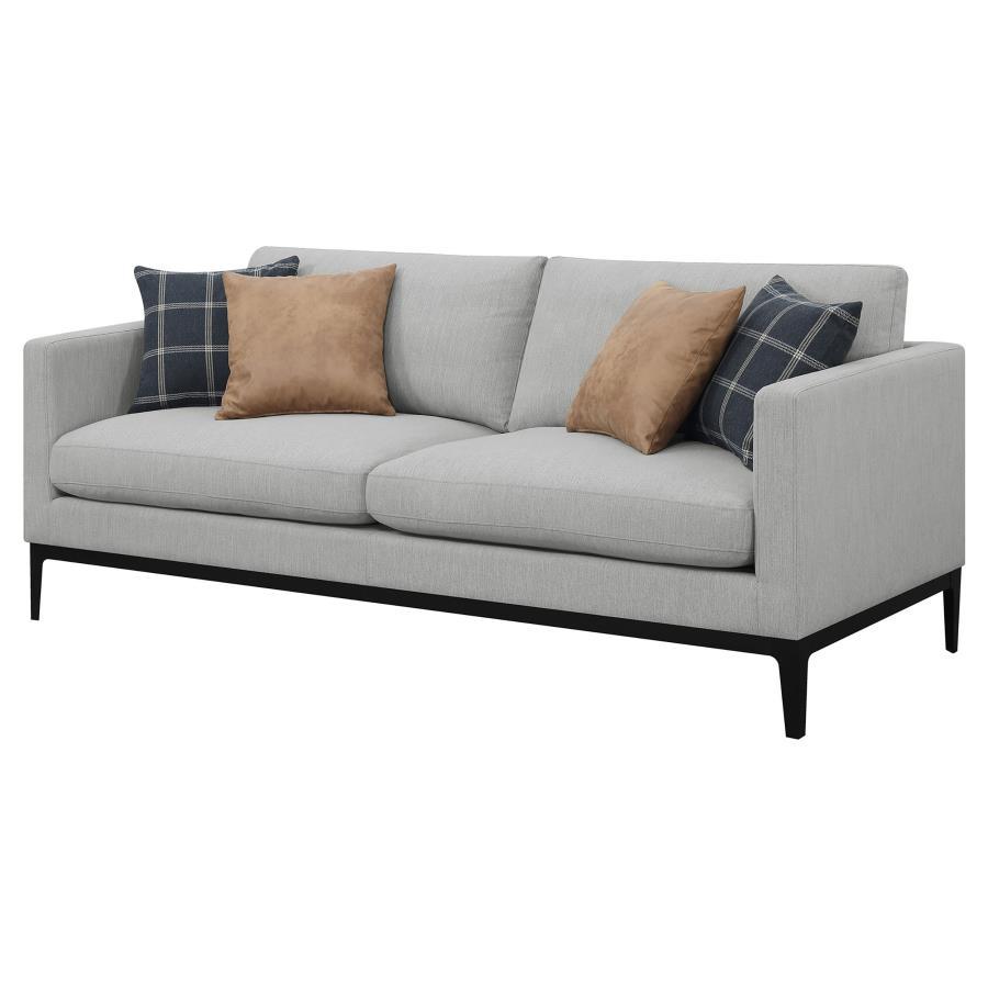 Apperson - Upholstered Track Arm Sofa - Light Gray CoasterElevations