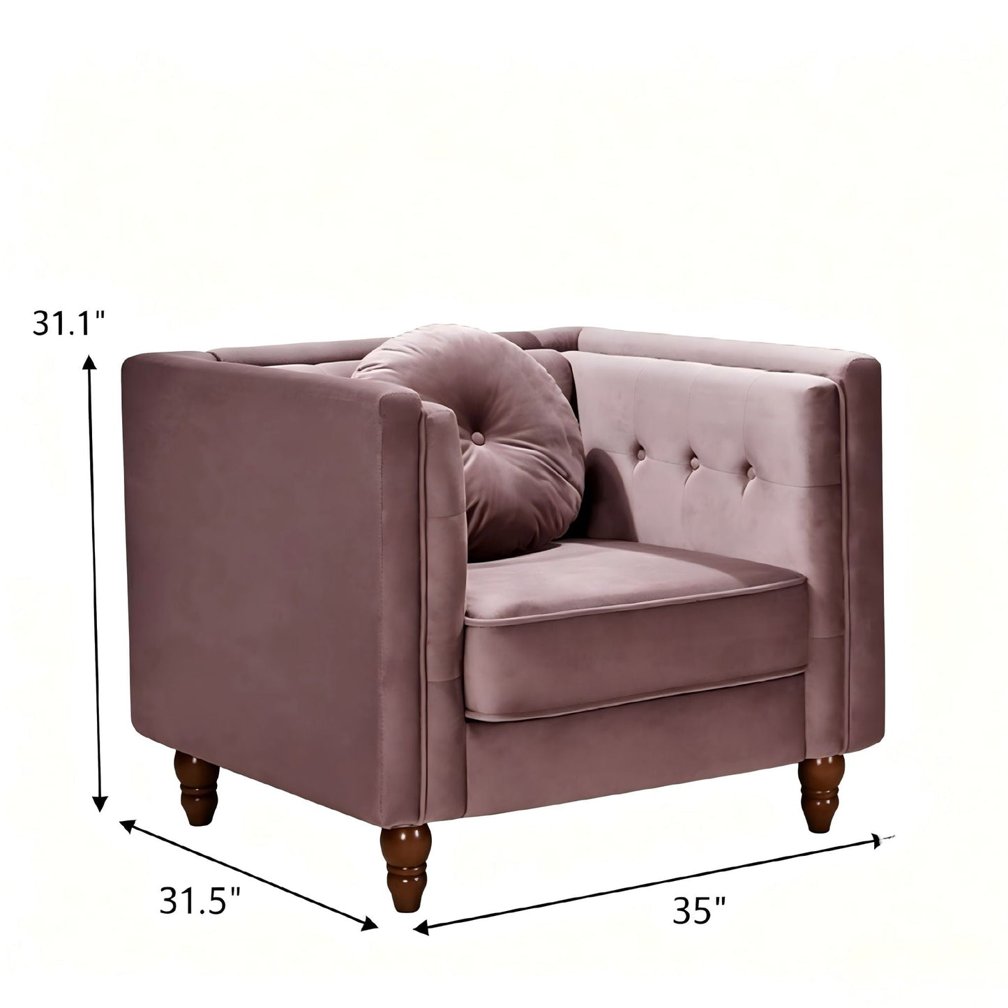 Chesterfield Accent Tufted Square Arm Side Chair US Pride