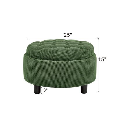 Storage Round Footstool Table Ottoman Home Essentials