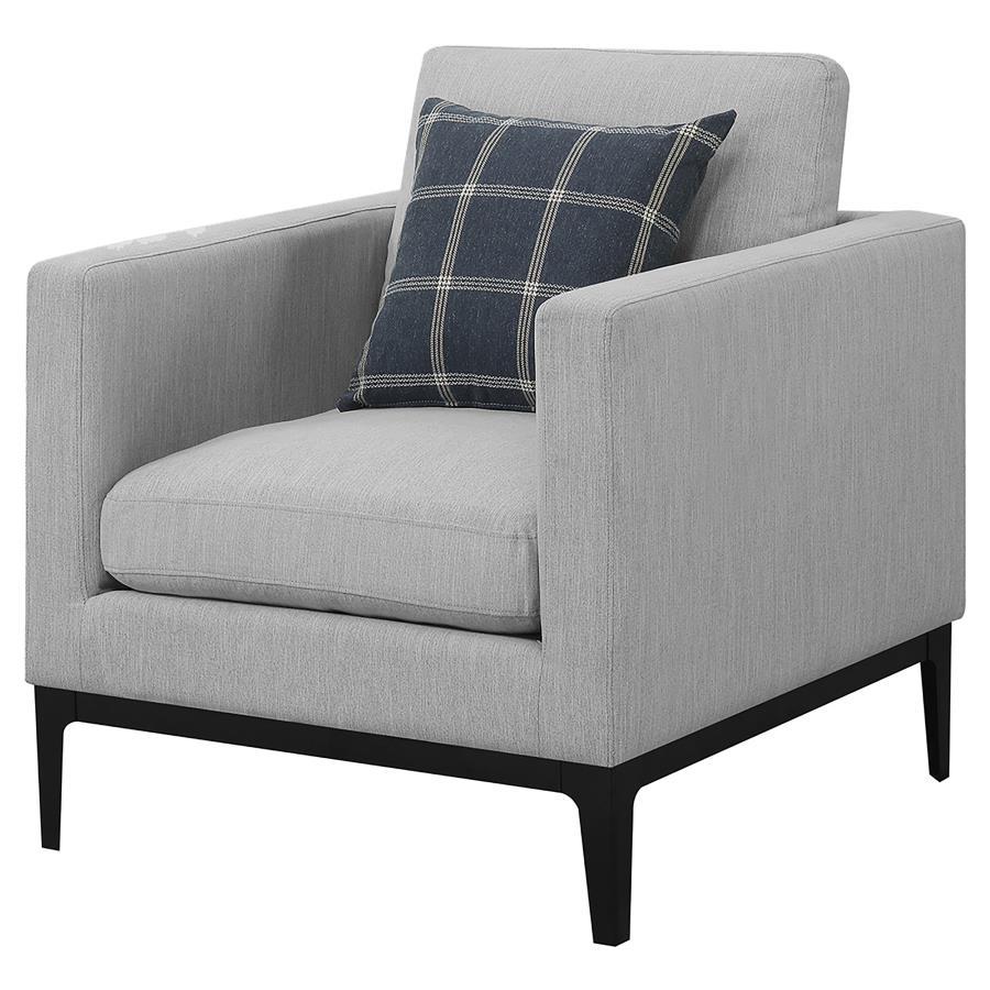 Apperson - Upholstered Track Arm Accent Chair - Light Gray CoasterElevations