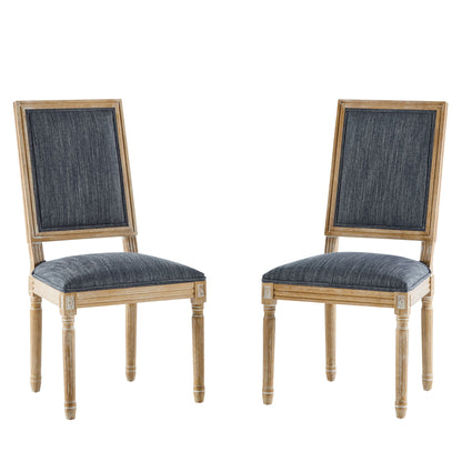 French Country Style Dining Chair With Upholstered Seating And Fluted Legs Noble House