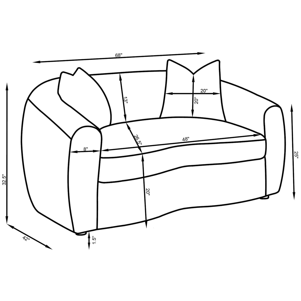Wilson - Loveseat - Ivory Furniture Max
