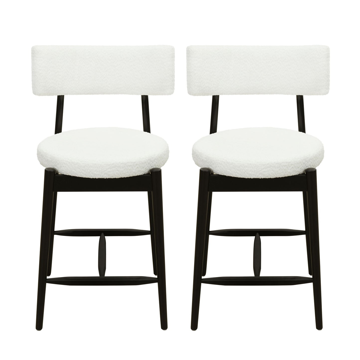 Mid Century Modern Counter Stools, Fabric Upholstered Chairs Noble House