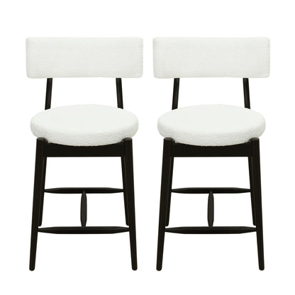 Mid Century Modern Counter Stools, Fabric Upholstered Chairs Noble House