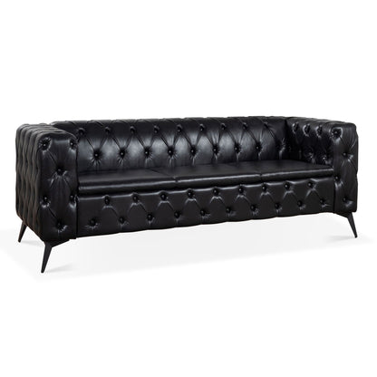 Square Arm Removable Cushion 3 Seater Sofa Home Essentials