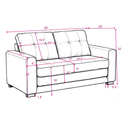 Upholstered Pull Out Sleeper Loveseat US Pride
