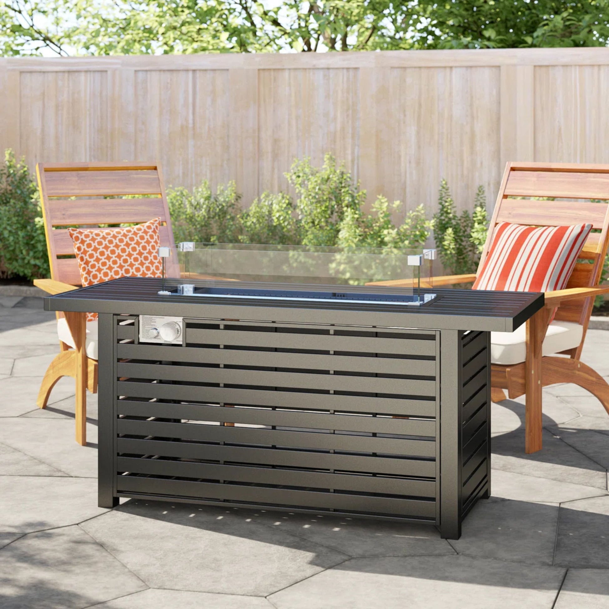 Propane Outdoor Fire Pit Table With Lid Versatile Fuel Options LSI Patio Furniture