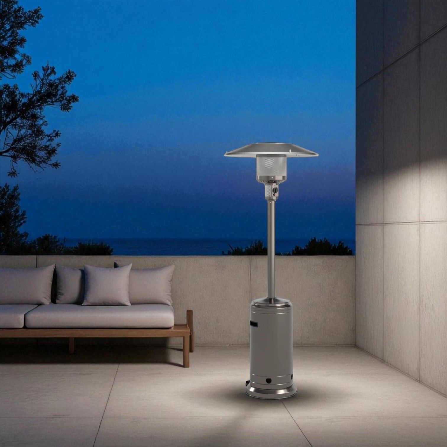 46000 Btu Propane Patio Heater - Steel Gray LSI Patio Furniture