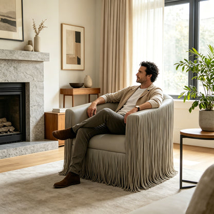 Isle - Swivel Chair With Fringe Accent Home Essentials
