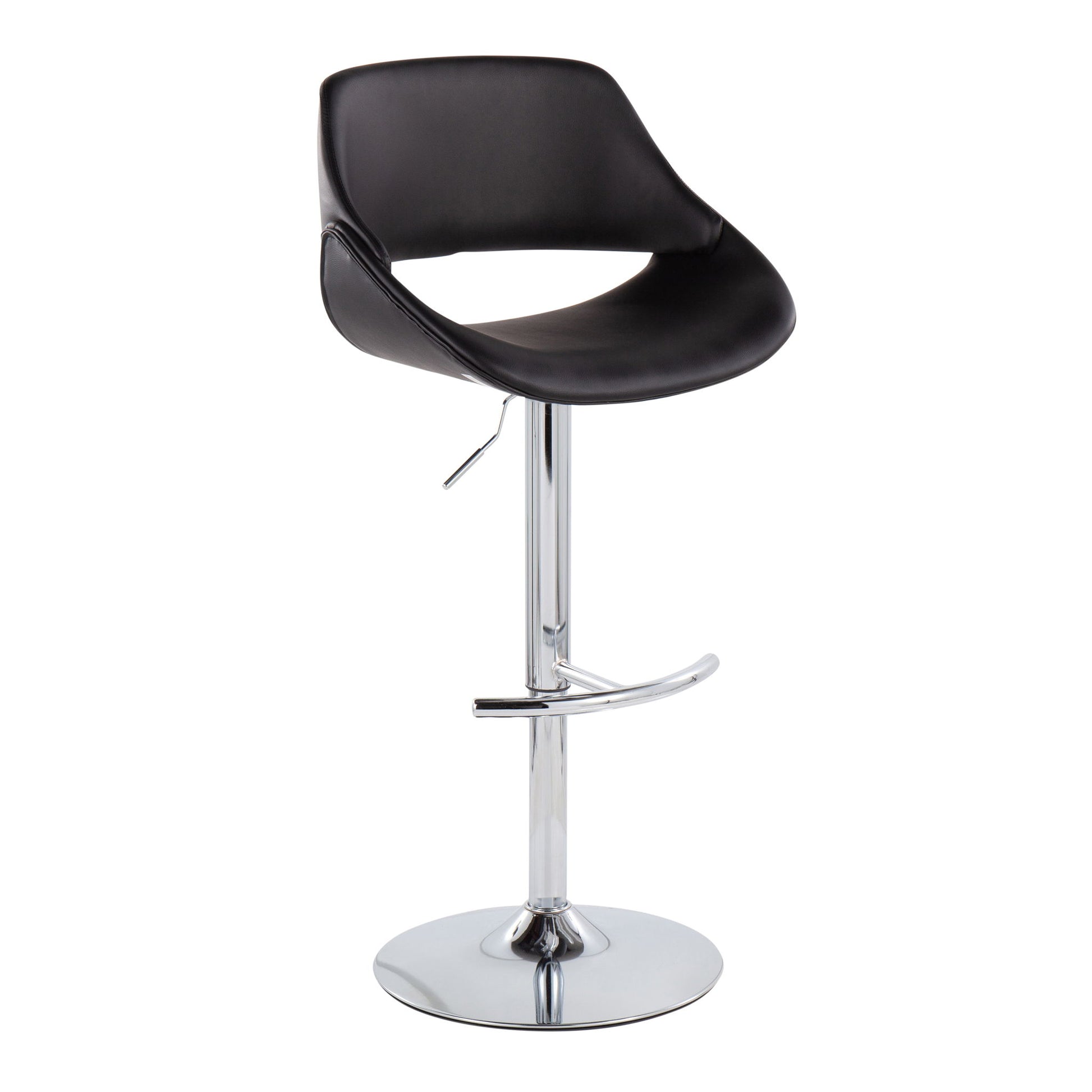 Fabrico - Contemporary Adjustable Bar Stool With Rounded T Footrest (Set of 2) Lumi Source