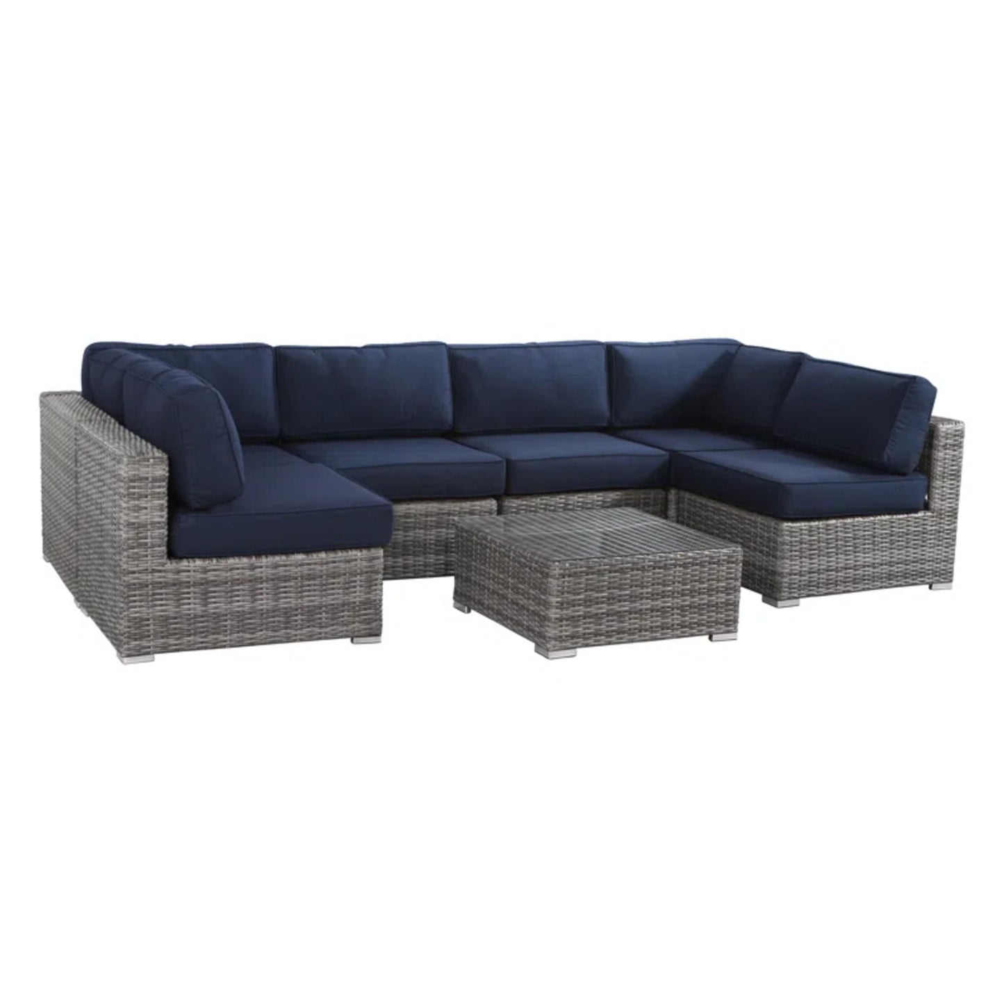 Seating Set With Cushions Handcrafted Wicker Design LSI Patio Furniture