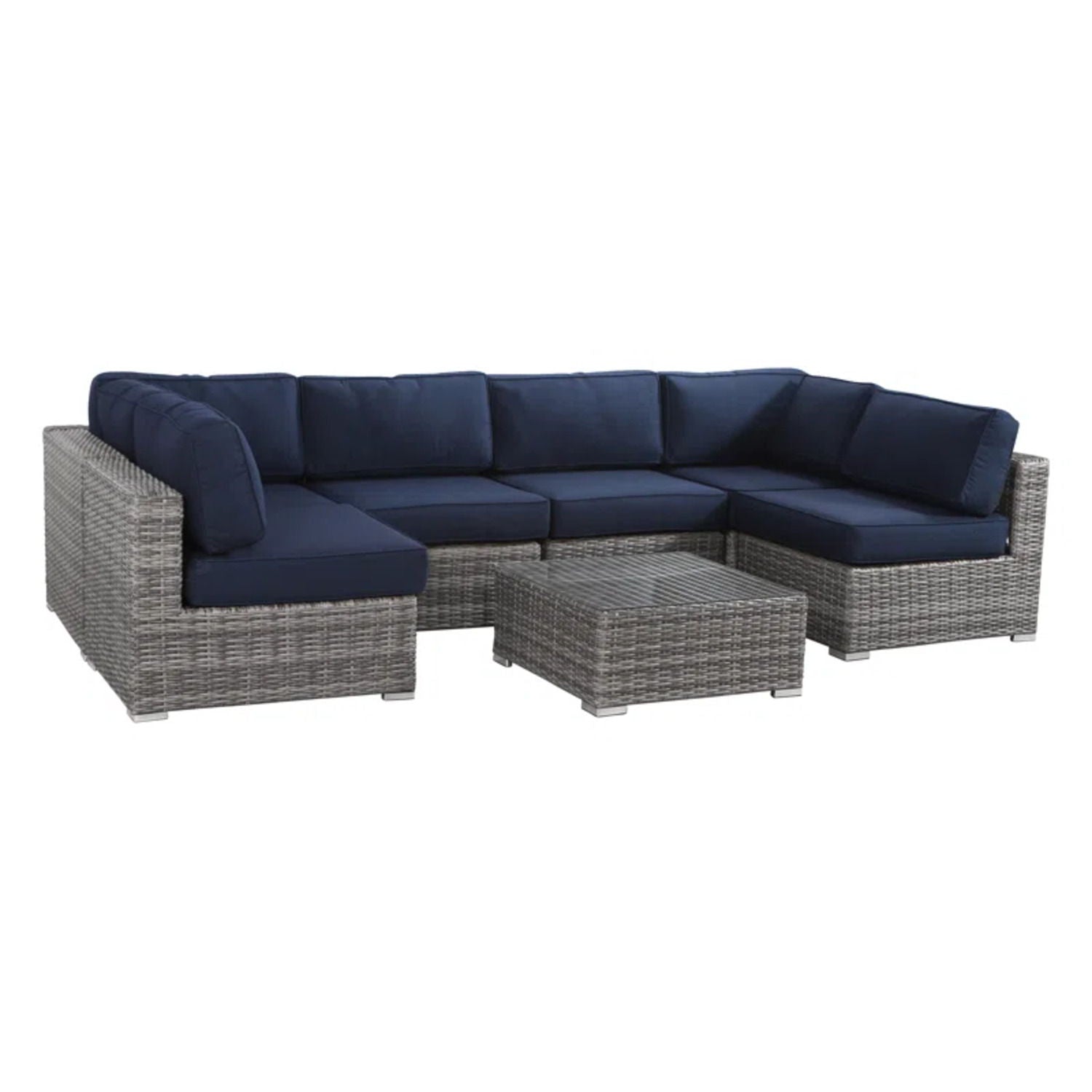Seating Set With Cushions Handcrafted Wicker Design LSI Patio Furniture