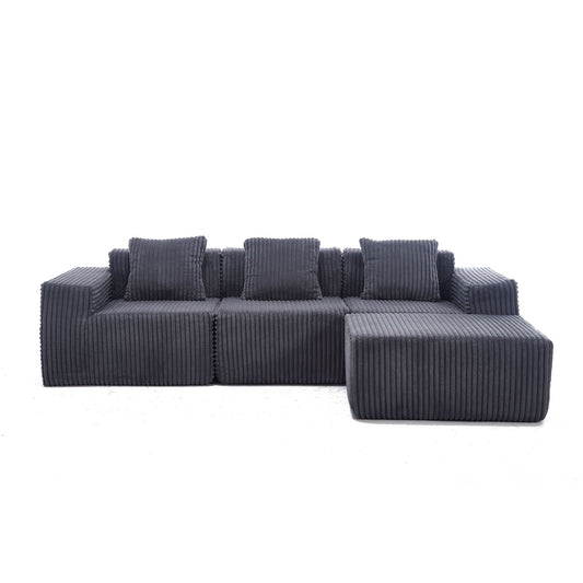 L - Shape Modern Minimalist Modular Sectional Sofa, Upholstered Cloud Couch With Deep Seats Home Essentials