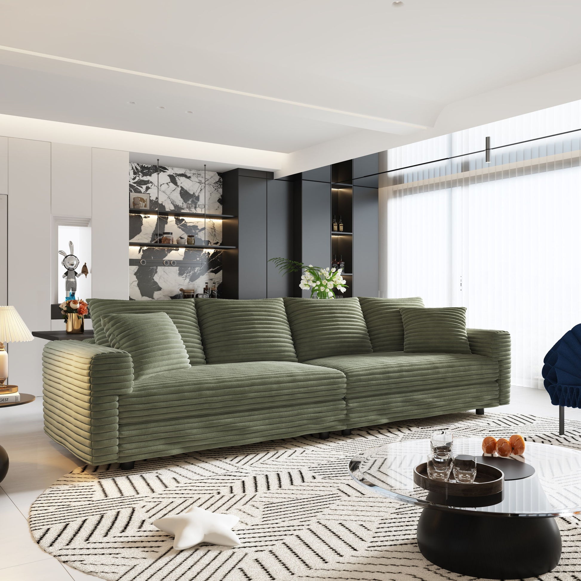 4 Seat Sofa, Deep Seat Couches With Soft Pillows Home Essentials