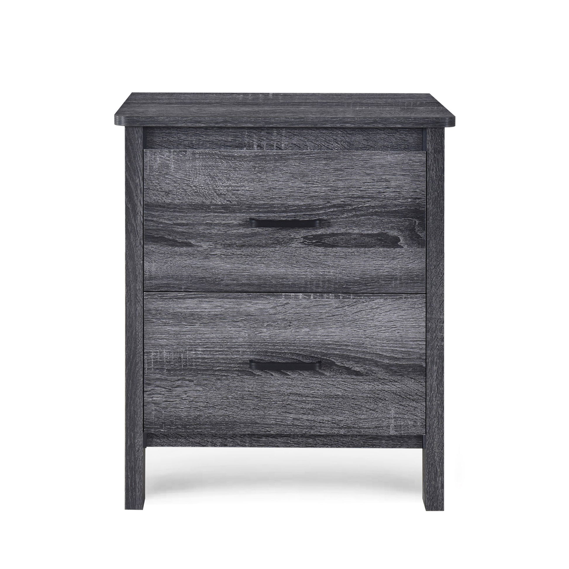 Titeca - Contemporary Wood 2 Drawer Nightstand Noble House