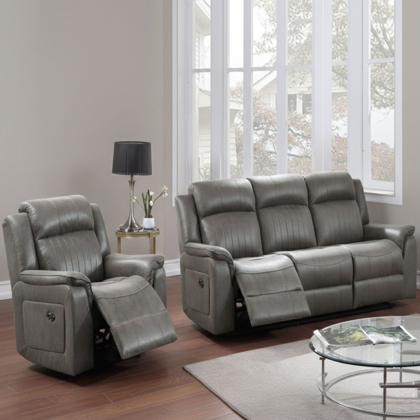 Contemporary Living Room Set, Horizontal And Vertical Tufting Home Essentials