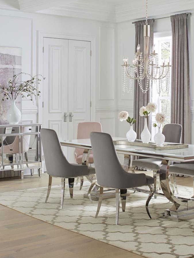 Antoine - Velvet Upholstered Dining Side Chair (Set of 2) CoasterElevations