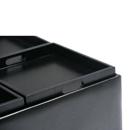 Avalon - Square Coffee Table, Storage Ottoman Simpli-Home
