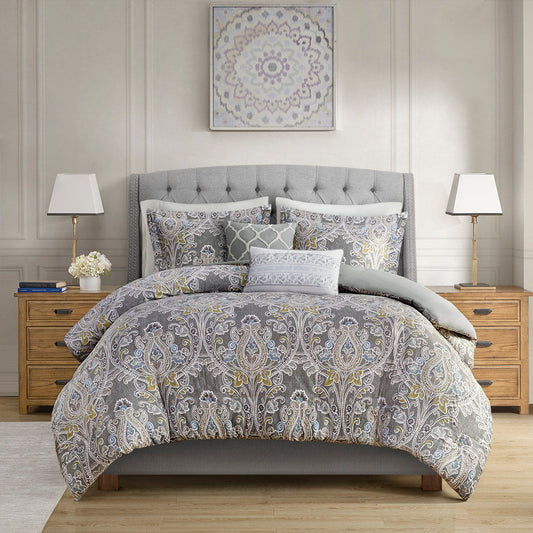 Hallie - 5 Piece Duvet Cover Set - Gray Harbor House