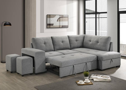 Roanne - Fabric Upholstered Sleeper Sectional Sofa - Gray Coaster Fine Furniture