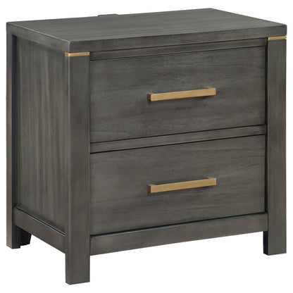 Kieran - 2-Drawer Nightstand - Gray