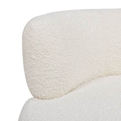 Fuji - 360 Swivel Low Barrel Back Accent Chair - Ivory White Jennifer Taylor Home