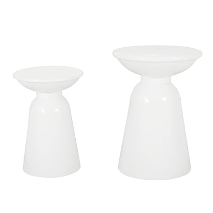 Serenita - Outdoor Side Tables With Flared Design (Set of 2) Noble House