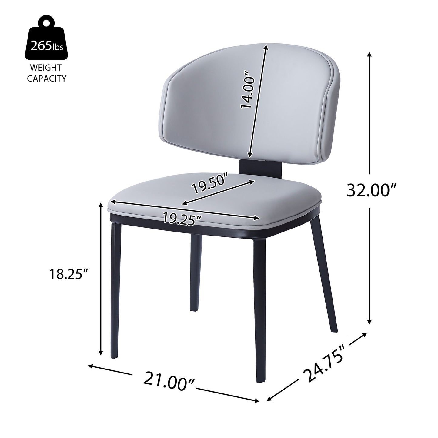 Modern Upholstered Dining Chairs (Set of 2) Noble House