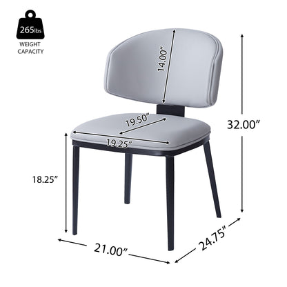 7 Pieces Contemporary Dining Set With Faux Leather Chairs Noble House