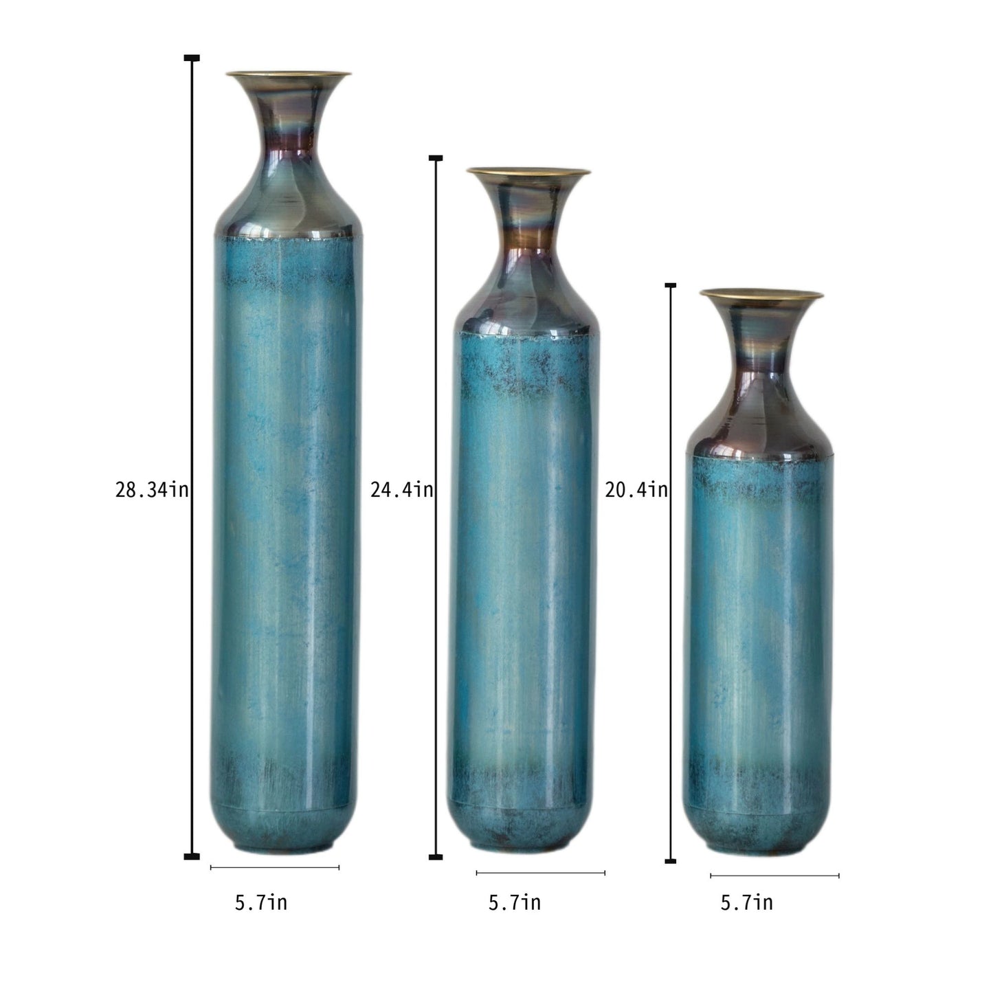 Modern Droplet Shaped Floor Vase Set, 3 Piece Home Decor Daily Nest