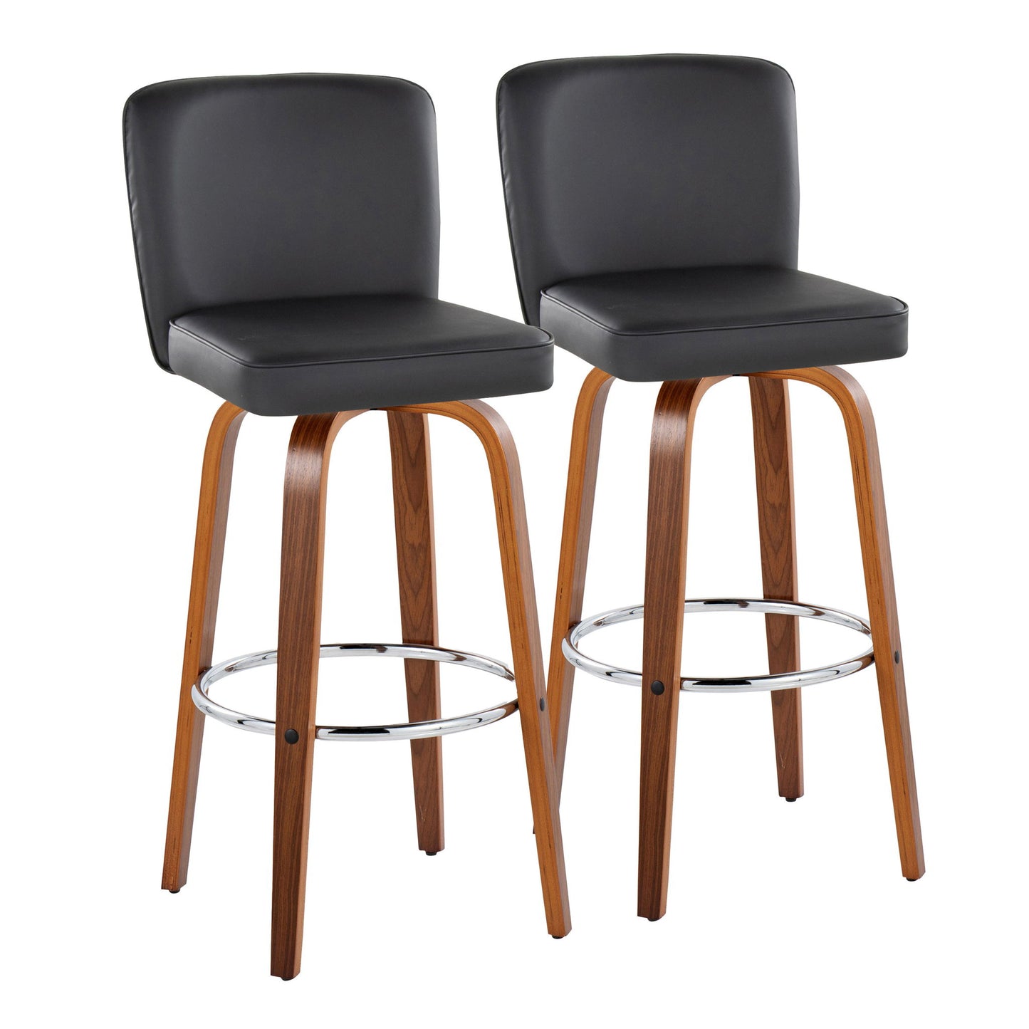 Henry - Contemporary Fixed Height Barstool With Swivel With Round Footrest (Set of 2) Lumi Source