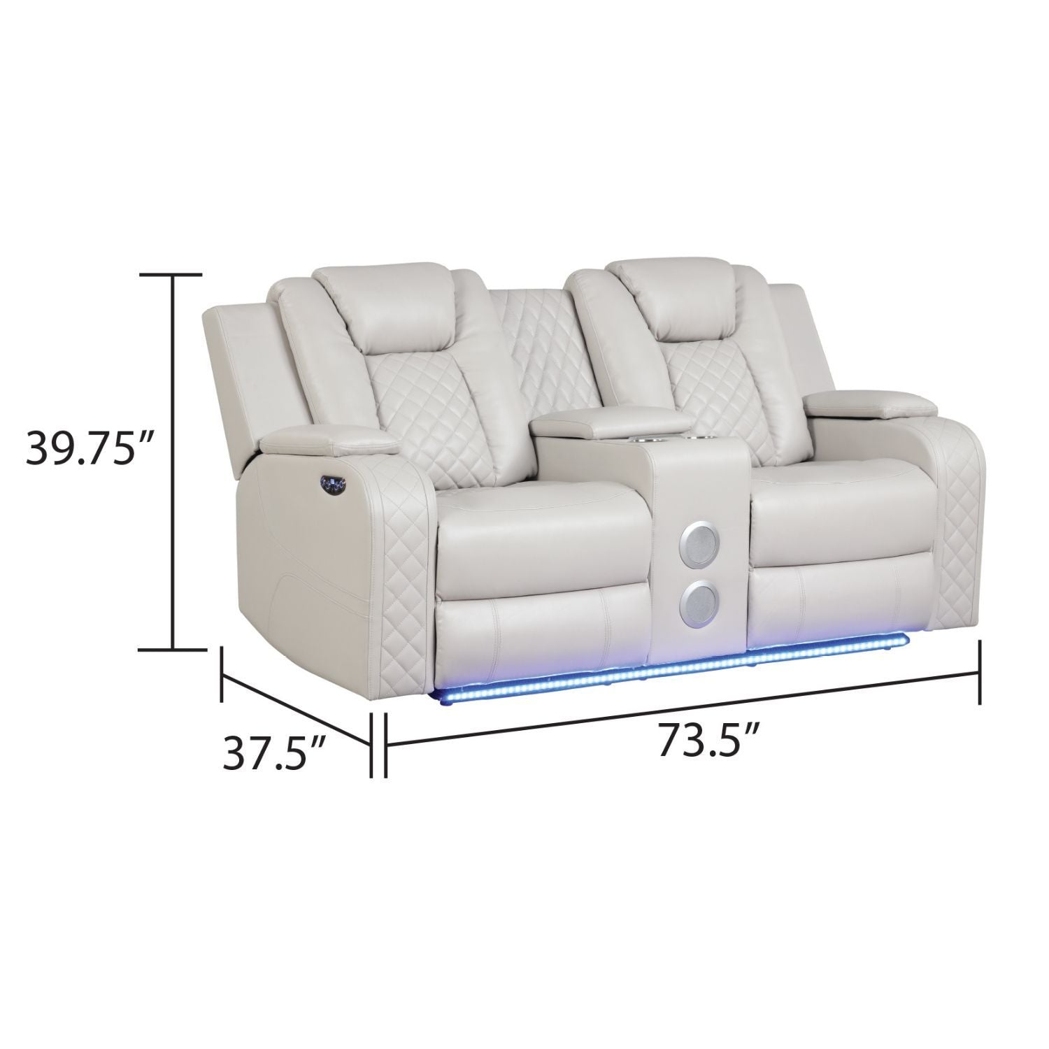 Benz - Power Reclining Loveseat & LED Lighting And Built In USB Matrix Furniture Group