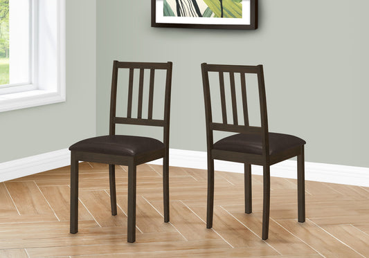 Dining Chair, Side, Upholstered For Dining Room, Transitional (Set of 2) - Brown 8th Street
