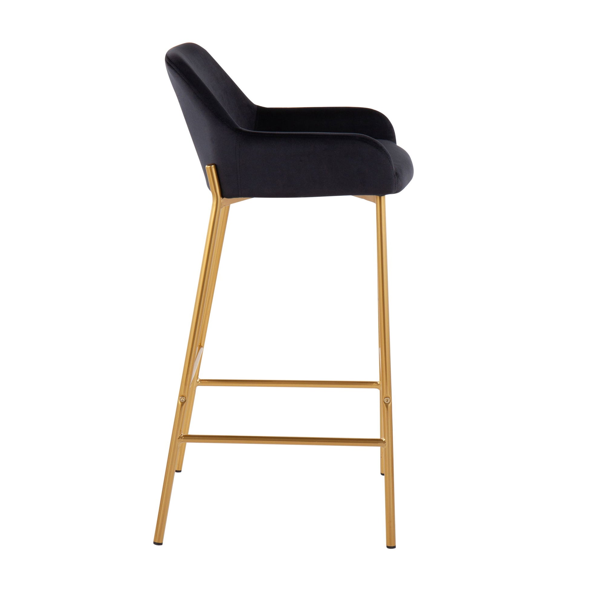 Daniella - Contemporary / Glam Fixed Height Bar Stool (Set of 2) Lumi Source